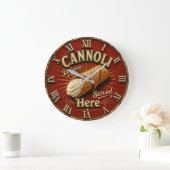 Cannoli Italian Bakery Kitchen Pastry Gift ラージ壁時計 (ホーム)