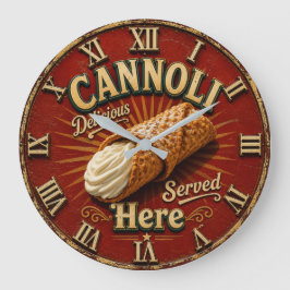 Cannoli Italian Bakery Kitchen Pastry Gift ラージ壁時計