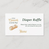 Cannoli Neutral Beige Italian Baby Shower Diaper エンクロージャーカード (正面)
