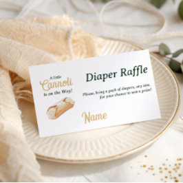 Cannoli Neutral Beige Italian Baby Shower Diaper エンクロージャーカード