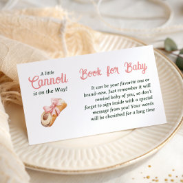 Cannoli Pink Bow Girl Italian Book For Baby Shower エンクロージャーカード
