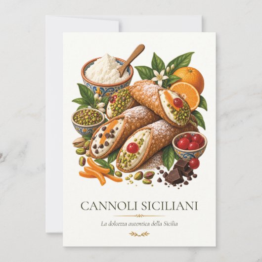 Cannoli Siciliani – Vintage Italian Dessert 招待状 (正面)