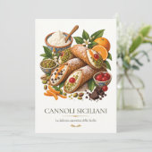Cannoli Siciliani – Vintage Italian Dessert 招待状 (スタンド正面)