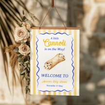 Cannoli Yellow Blue Italian Baby Shower Welcome