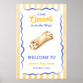 Cannoli Yellow Blue Italian Baby Shower Welcome ポスター (正面)