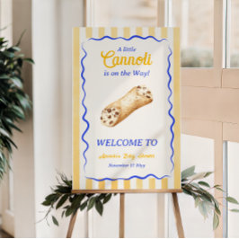 Cannoli Yellow Blue Italian Baby Shower Welcome ポスター