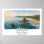 Cannon Beach Wall Art, Oregon Poster, Oregon Coast ポスター (正面)