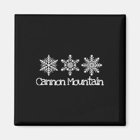 Cannon Mountain Franconia Notch Snowflakes Ski Ski マグネット (正面)