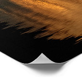 Canoe and crescent moon on a lake ポスター (角)