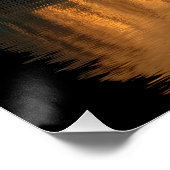 Canoe and crescent moon on a lake ポスター (コーナー)