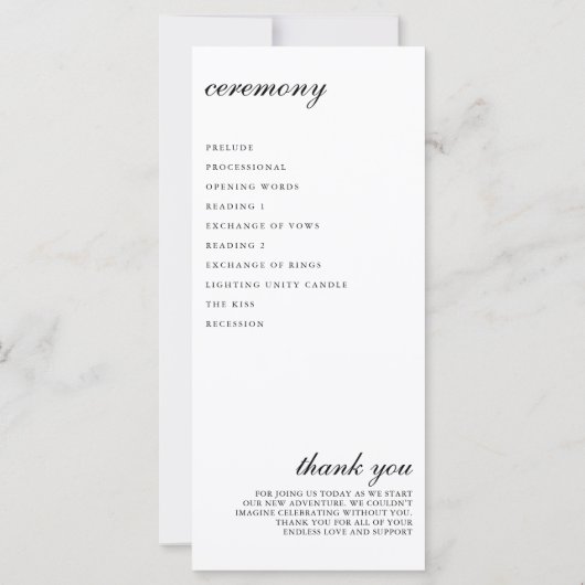 Canoe Couple Ceremony Program (裏面)