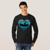 Canoe Driver Heart Kayak Driving Canoe Retro Vinta Tシャツ (正面フル)