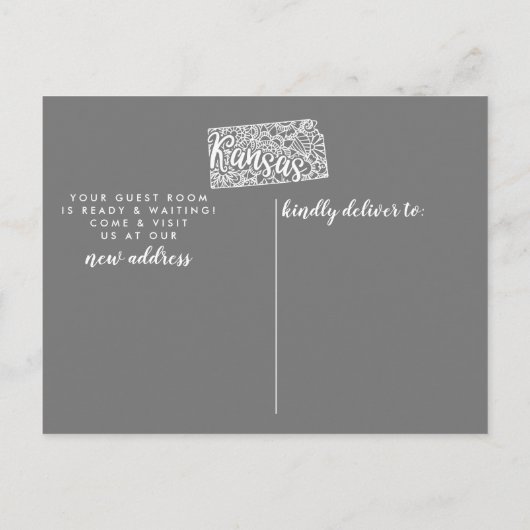CANSAS州引っ越しアナウンスポストカード 案内ポストカード (裏面)