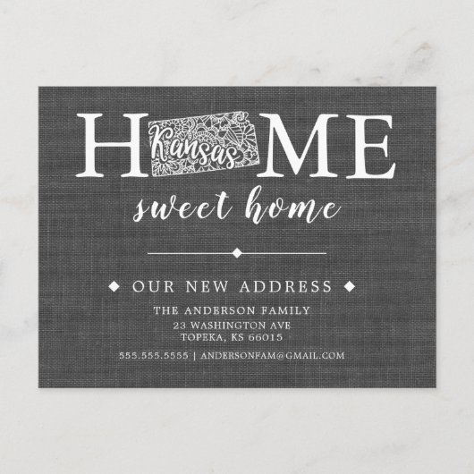CANSAS州引っ越しアナウンスポストカード 案内ポストカード (正面)