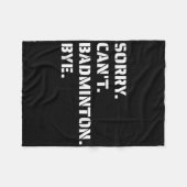 Cant Badminton Bye - Smashing Serving Jumpin フリースブランケット (正面(横))