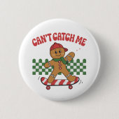 Can't Catch Me Christmas Gingerbread Xmas  缶バッジ (正面)