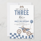 Can't Catch Me Dirt Bike Boy 3rd Birthdayパーティー 招待状 (正面)