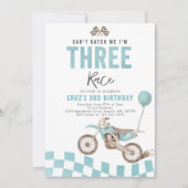 Can't Catch Me Dirt Bike Boy 3rd Birthdayパーティー 招待状 (正面)