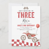 Can't Catch Me Dirt Bike Boy 3rd Birthdayパーティー 招待状 (正面)