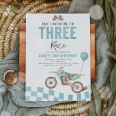 Can't Catch Me Dirt Bike Boy 3rd Birthdayパーティー 招待状