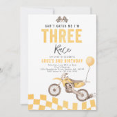 Can't Catch Me Dirt Bike Boy 3rd Birthdayパーティー 招待状 (正面)