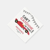 Can't Catch Me I'm Three 赤いレーシングカー 3歳の誕生日 スタンダードカクテルナプキン (角)