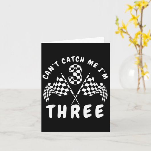 Cant Catch Me Im Three 3rd Birthday Party  カード (黄色い花)