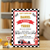 Can't Catch Me Race Car 3rd Birthday Party 招待状