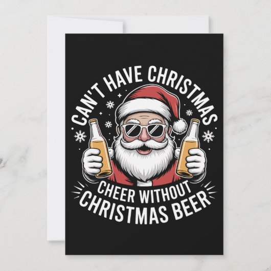 Can't Have Christmas Cheer Without Beer Santa Xmas シーズンカード (正面)