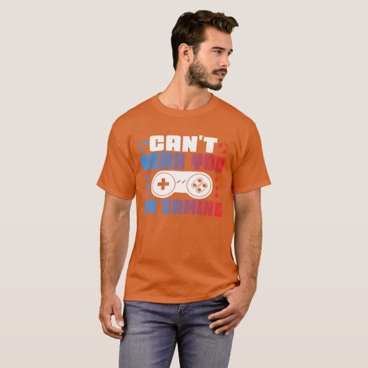 Cant Hear you Im Gaming hands on control boy Tシャツ (正面フル)