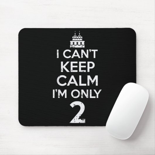 Cant Keep Calm Only 2 Funny Second 2nd Birthday Pa マウスパッド (マウス)