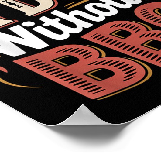 Can't Say I Do Without Bbq Barbecue Wedding Prosal ポスター (角)