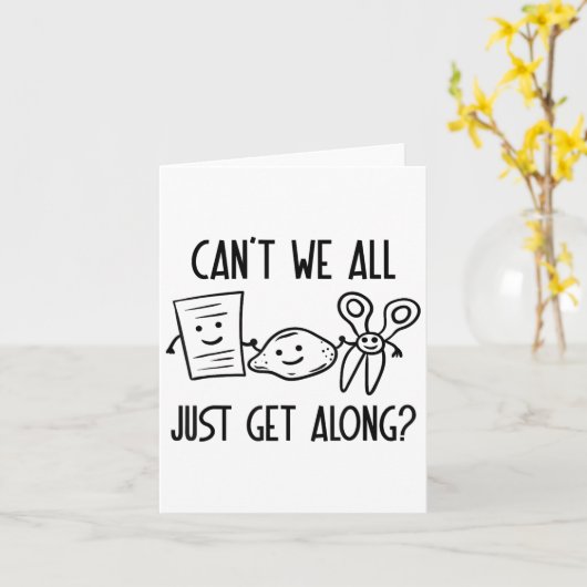 Can't We All Just Get Along Rock Paper Scissors Ga カード (黄色い花)