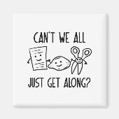 Can't We All Just Get Along Rock Paper Scissors Ga マグネット (正面)