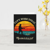 Cant work arm is in a cast funny fishing カード (黄色い花)