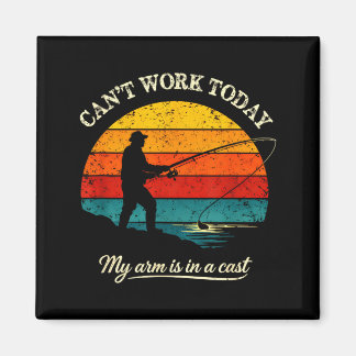Cant work arm is in a cast funny fishing マグネット
