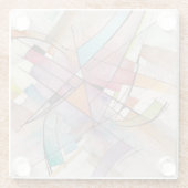 CANTATAインパステル専攻の抽象芸術アート ガラスコースター (裏面)