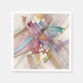 CANTATAインパステル専攻の抽象芸術アート スタンダードカクテルナプキン (正面)