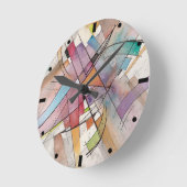 CANTATAインパステル専攻の抽象芸術アート ラウンド壁時計 (傾斜)