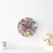CANTATAインパステル専攻の抽象芸術アート ラウンド壁時計 (ホーム)