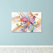 CANTATAインパステル専攻の抽象芸術ウォーターカラーアート キャンバスプリント (インサイチュ (ウッドフロア))