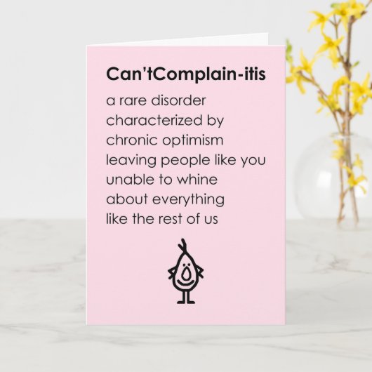 Can'tComplain-itis A Funny Thinking Of You Poem カード (黄色い花)