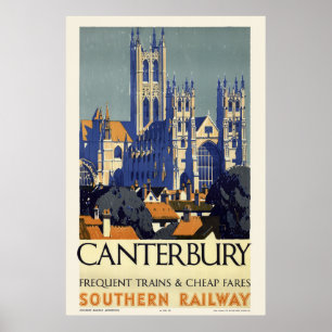 Canterbury UK Vintage Poster 1937 ポスター