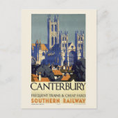 Canterbury UK Vintage Poster 1937 ポストカード (正面)