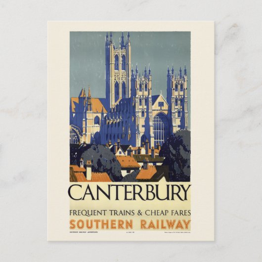 Canterbury UK Vintage Poster 1937 ポストカード (正面)