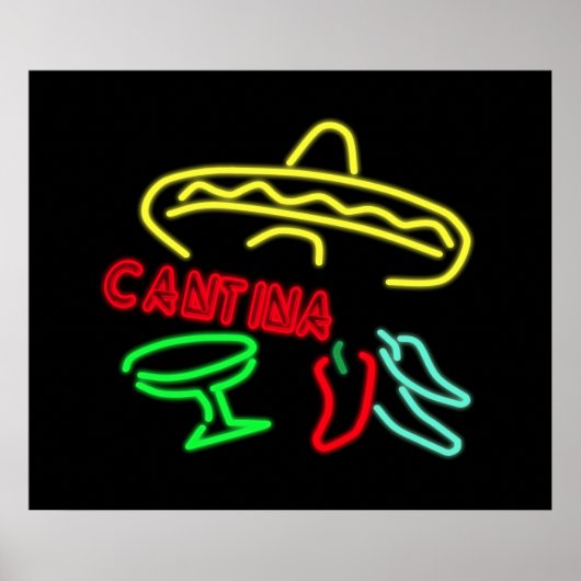 Cantina Neon Sign ポスター (正面)