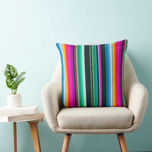Cantina serape stripes multicolor pattern クッション (椅子)