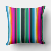 Cantina serape stripes multicolor pattern クッション (裏面)