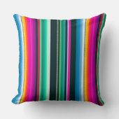 Cantina serape stripes multicolor pattern クッション (正面)