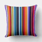 Cantina serape stripes multicolor pattern クッション (裏面)